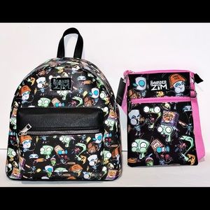 Hot Topic Invader Zim Gir & Snacks Mini Backpack & Matching Crossbody Bag